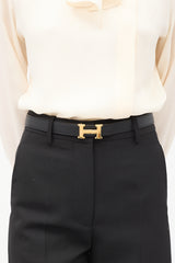 Hermès Noir & Etoupi Swift & Epsom Reversible H Belt
