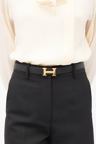 Hermès Noir & Etoupi Swift & Epsom Reversible H Belt