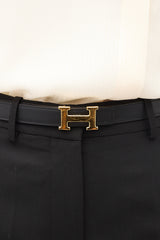 Hermès Noir & Etoupi Swift & Epsom Reversible H Belt