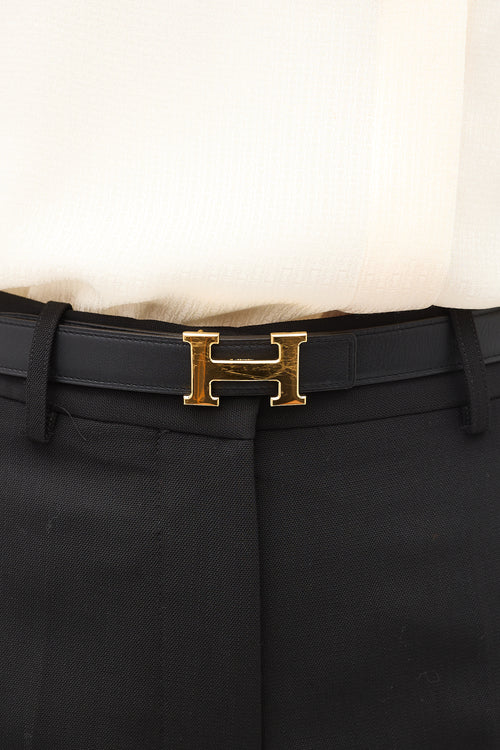 Hermès Noir & Etoupi Swift & Epsom Reversible H Belt