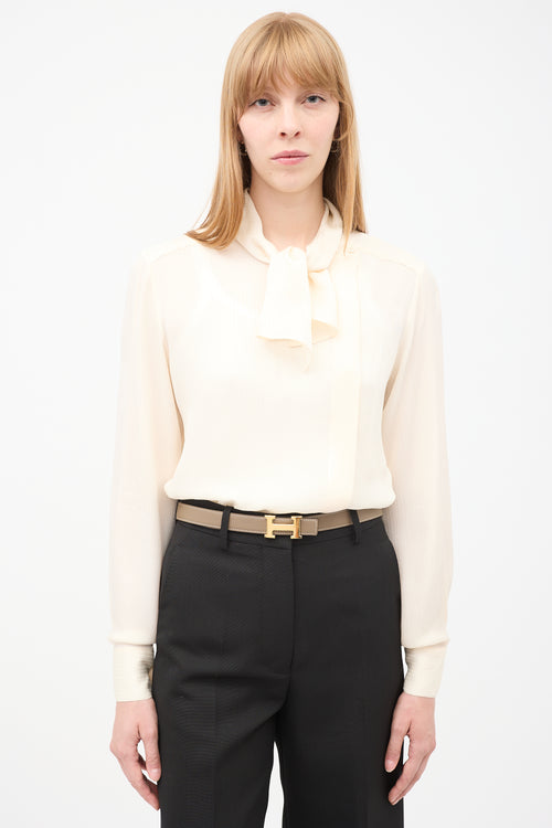Hermès Noir & Etoupi Swift & Epsom Reversible H Belt