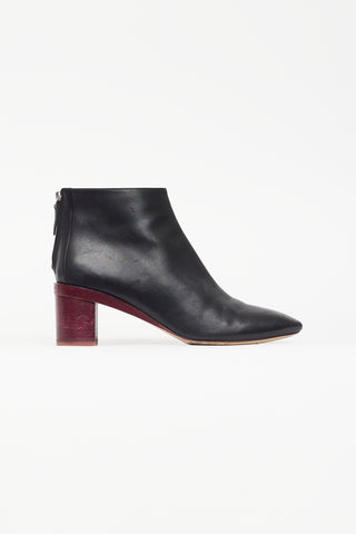 Hermès Black & Burgundy Almond Toe Boot