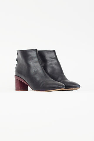 Hermès Black & Burgundy Almond Toe Boot