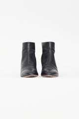 Hermès Black & Burgundy Almond Toe Boot