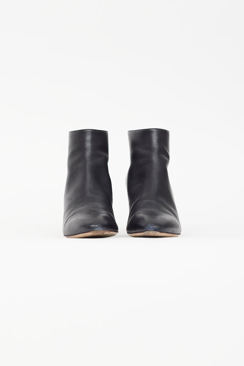 Hermès Black & Burgundy Almond Toe Boot