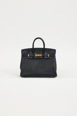 Hermès 2017 Noir Swift & Gold Birkin 25 Bag