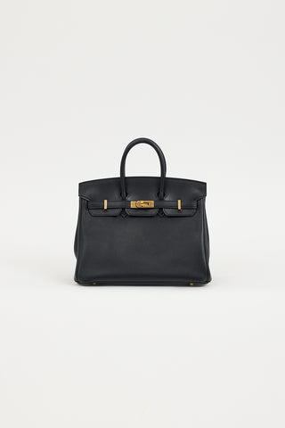 Hermès 2017 Noir Swift & Gold Birkin 25 Bag