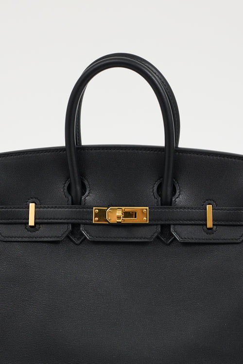 Hermès 2017 Noir Swift & Gold Birkin 25 Bag