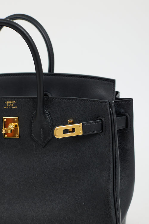 Hermès 2017 Noir Swift & Gold Birkin 25 Bag