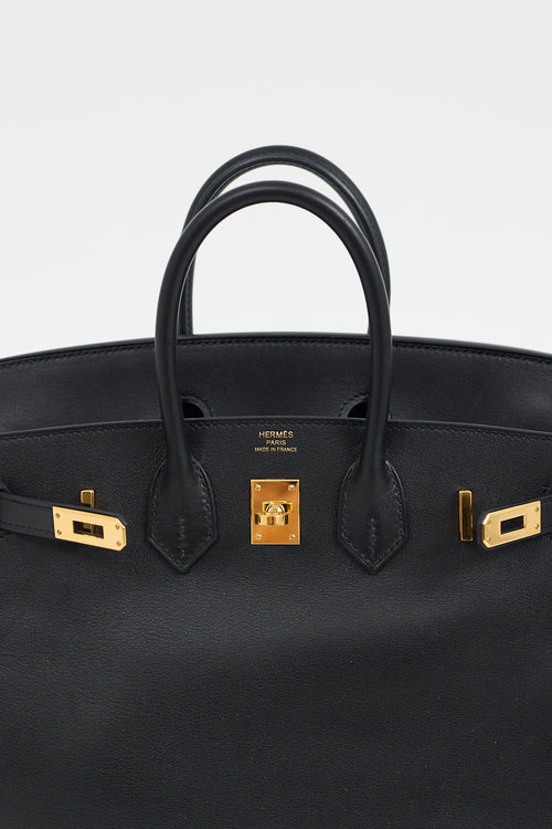 Hermès 2017 Noir Swift & Gold Birkin 25 Bag