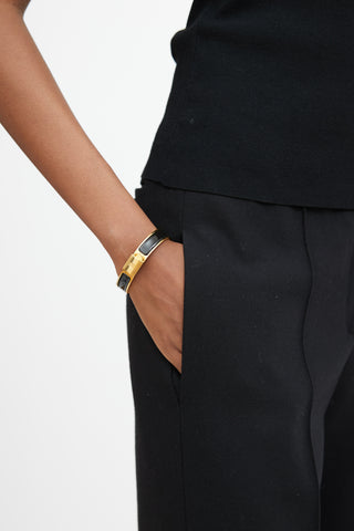 Hermès Black & Gold Clic Cadenas Bracelet