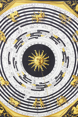 Hermès Black & Gold Silk Astrologie Print 90 Scarf
