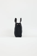 Hermès 2000s Black & Grey Toile Herline Fourre Tout PM Bag