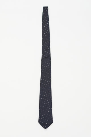 Hermès Navy & Multi Silk H Scintillant Tie