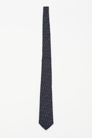 Hermès Navy & Multi Silk H Scintillant Tie