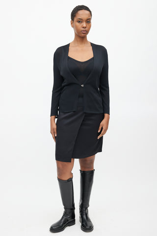 Hermès Black Knit Tank & Cardigan Set