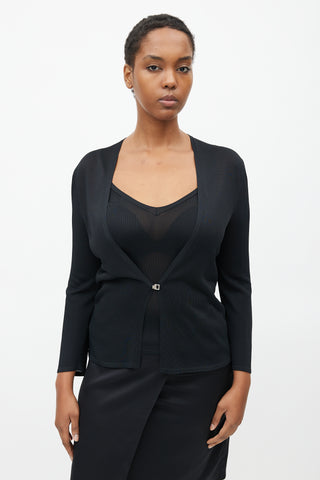 Hermès Black Knit Tank & Cardigan Set