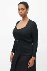Hermès Black Knit Tank & Cardigan Set