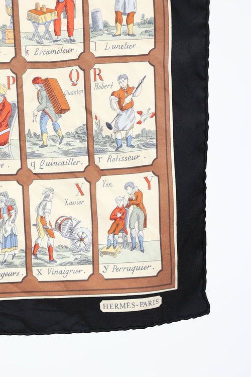 Hermès L'Alphabet de Métiers 45 Scarf