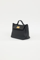 Hermès 2022 Noir Togo & Exotic Leather 24/24 Touch Bag
