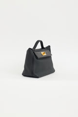 Hermès 2022 Noir Togo & Exotic Leather 24/24 Touch Bag