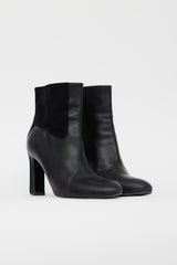 Hermès Black Leather & Suede Ankle Boot