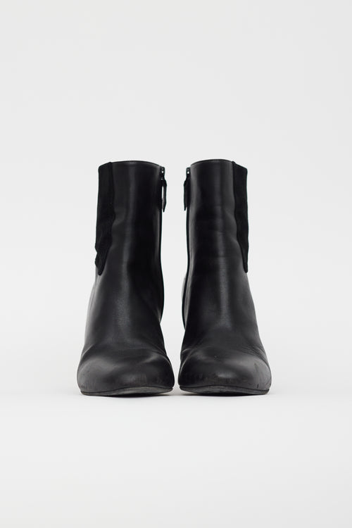 Hermès Black Leather & Suede Ankle Boot