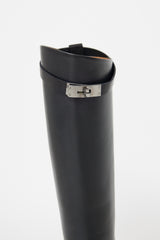 Hermès Black Leather Kelly Jumping Boots