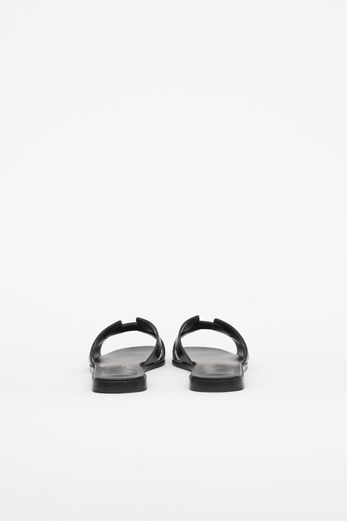 Hermès Noir Box Leather Oran Sandal
