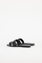 Hermès Noir Box Leather Oran Sandal