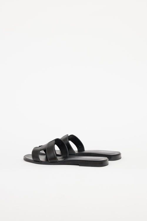 Hermès Noir Box Leather Oran Sandal