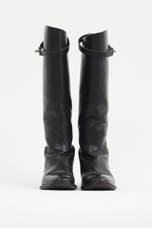 Hermès Black Leather Jumping Boot
