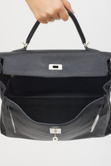 Hermès 2009 Noir Clémence Leather Kelly Retourne 35 Bag
