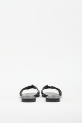 Hermès Black Leather Oran Sandal