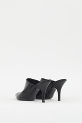 Hermès Black Leather Pointed Toe Mule