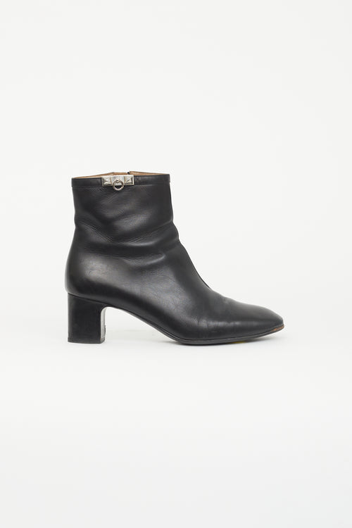 Hermès Black Leather Power Ankle Boot