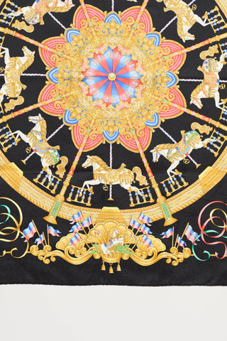 Hermès Luna Park Jacquard 90 Silk Scarf