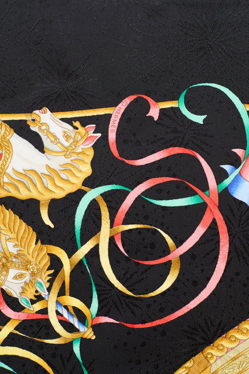 Hermès Luna Park Jacquard 90 Silk Scarf