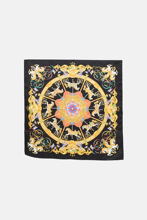 Hermès Luna Park Jacquard 90 Silk Scarf