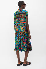 Hermès Black & Multicolour Silk Folklore Co-Ord Set