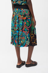 Hermès Black & Multicolour Silk Folklore Co-Ord Set