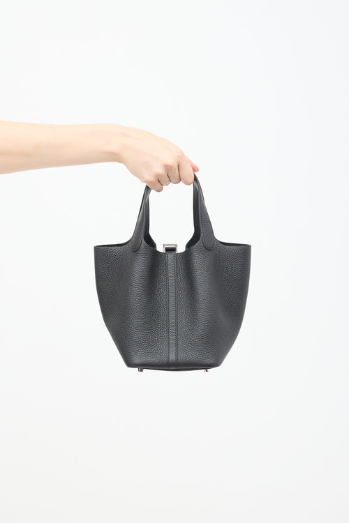 Hermès 2022 Noir Clemence Picotin Lock 18 Bag