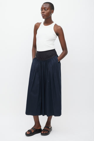 Hermès Black Pleated Maxi Skirt