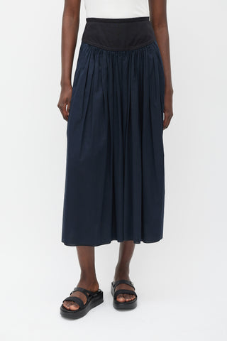 Hermès Black Pleated Maxi Skirt