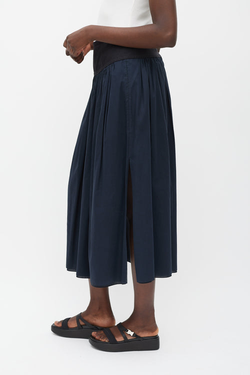 Hermès Black Pleated Maxi Skirt