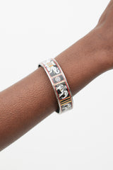 Hermès Black & Red Enamel Torana Print Bangle