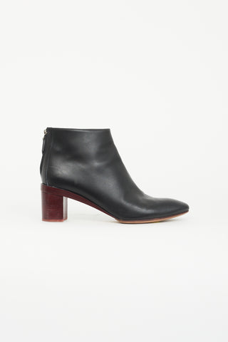 Hermès Black & Red Leather Riley Ankle Boot