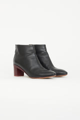 Hermès Black & Red Leather Riley Ankle Boot