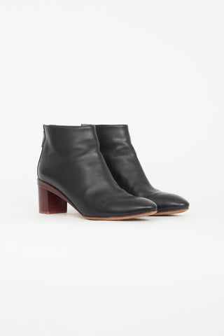 Hermès Black & Red Leather Riley Ankle Boot