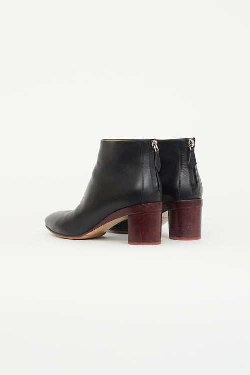 Hermès Black & Red Leather Riley Ankle Boot